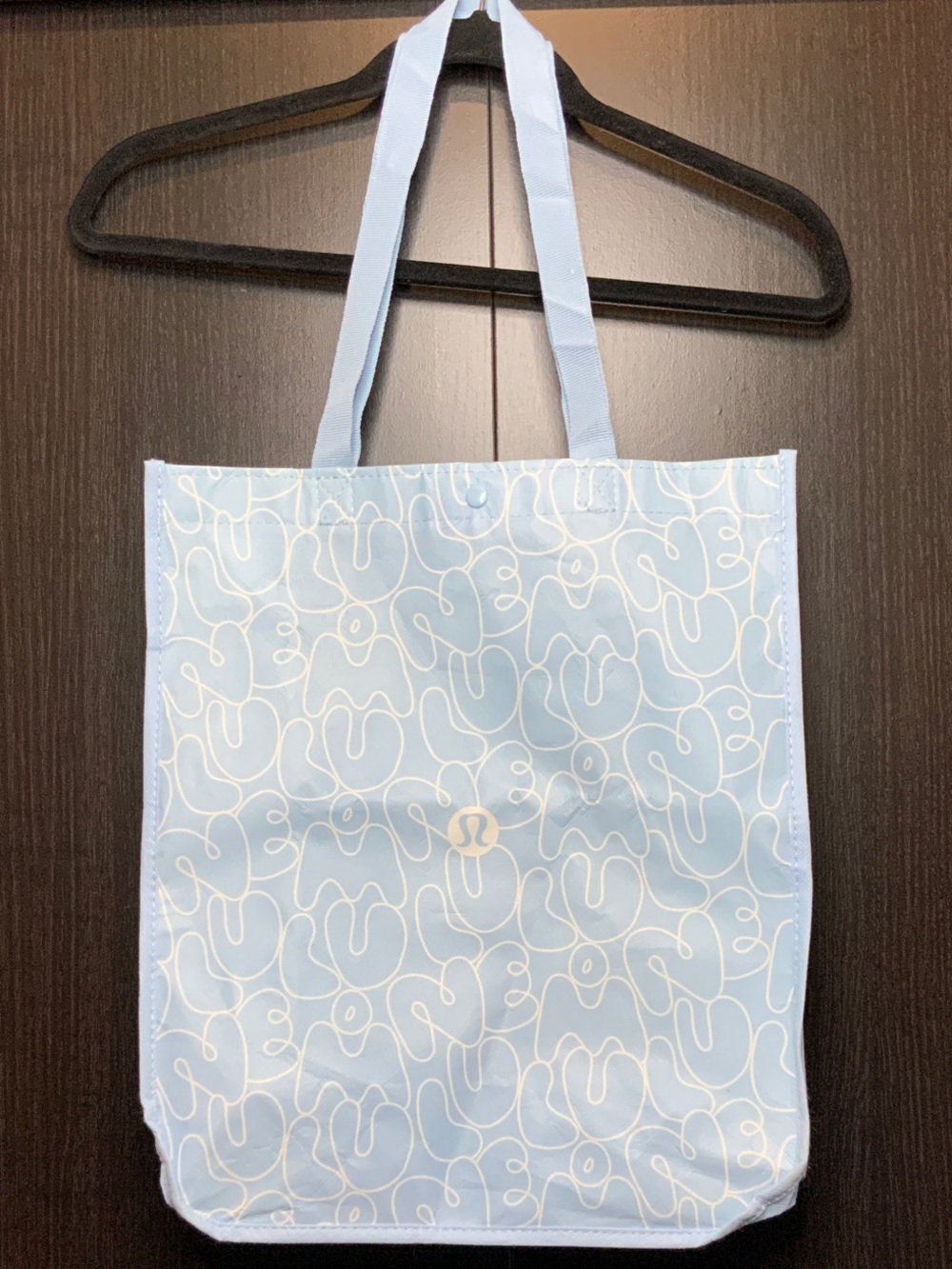 lululemon athletica Light Blue Tote with White Abstract Print 16x13